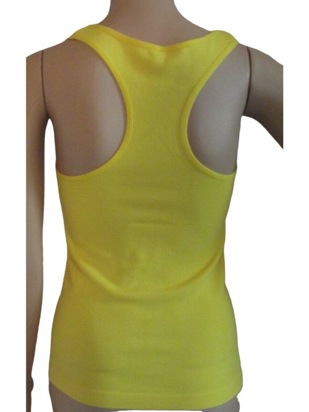 SOFRA Seamless Tank OS one-size Yellow Racerback Ribbed - Picture 6 of 7